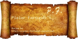 Pieler Fortunát névjegykártya